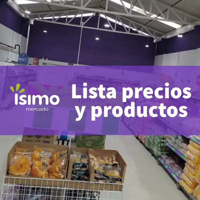 Lista de Precios y Productos Tiendas Ísimo